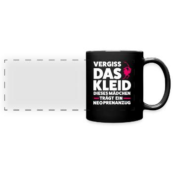 Taucherin Tauchen Tauchanzug Geschenk - Panorama-Tasse farbig - Schwarz - Vorne