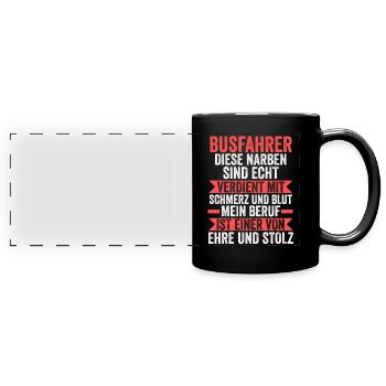 Busfahrer Job Reisebus Geschenk - Panorama-Tasse farbig - Schwarz - Vorne