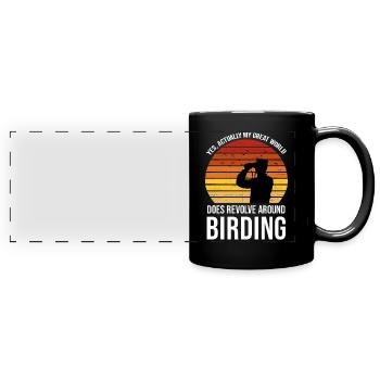 Vogelbeobachtung Vögel Vogelgeschenk - Panorama-Tasse farbig - Schwarz - Vorne