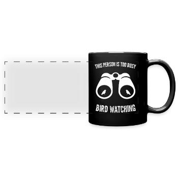 Vogelbeobachtung Vögel Vogelgeschenk - Panorama-Tasse farbig - Schwarz - Vorne