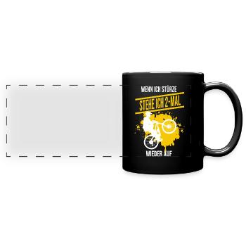 Mountainbike Rennen Rennräder Geschenk - Panorama-Tasse farbig - Schwarz - Vorne