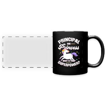 Lehrer Schulleiter Geschenk - Panorama-Tasse farbig - Schwarz - Vorne
