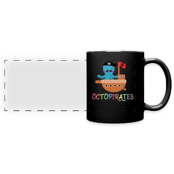 Sailing Octopirates Captain Cute & Colorful - Panorama-Tasse farbig - Schwarz - Vorne