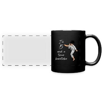Ich bin 5 - Jungen Karate - Panorama-Tasse farbig - Schwarz - Vorne