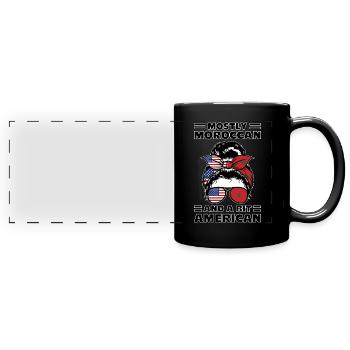 Marokko Marokkaner Marokkanische Wurzeln Geschenk - Panorama-Tasse farbig - Schwarz - Vorne