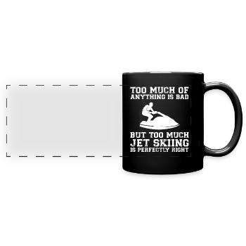 Jetski Jetskifahren Wintersport Geschenk - Panorama-Tasse farbig - Schwarz - Vorne