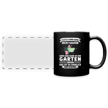 Garten Pflanze Gärtnerei Geschenk - Panorama-Tasse farbig - Schwarz - Vorne