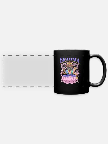 Hindu Gott - Brahma - Panorama-Tasse farbig - Schwarz