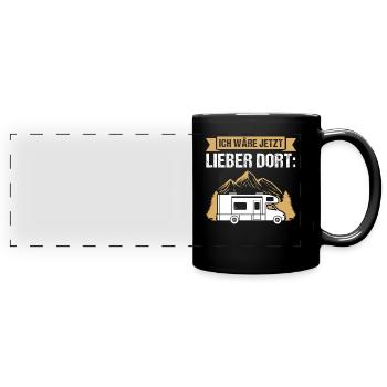 Campen Camping Camping-Liebhaber Geschenk - Panorama-Tasse farbig - Schwarz - Vorne