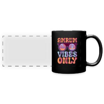Bonne ambiance sur Amrum - Mug panoramique uni - noir - Devant