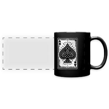 Carte As de pique - Mug panoramique uni - noir - Devant