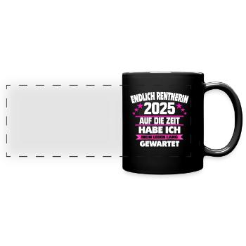 Rente Ruhestand Rentner Geschenk - Panorama-Tasse farbig - Schwarz - Vorne