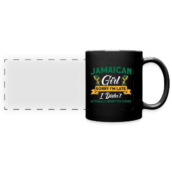 Jamaika Jamaikanische Flagge Geschenk - Panorama-Tasse farbig - Schwarz - Vorne