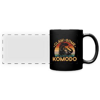 Propriétaire griffu du dragon de Komodo, faune, - Mug panoramique uni - noir - Devant