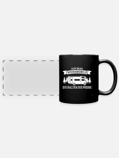 Campen camper Wanderung Geschenk - Panorama-Tasse farbig - Schwarz