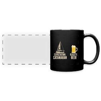 Catamaran sailing - Full Colour Panoramic Mug - black - Front