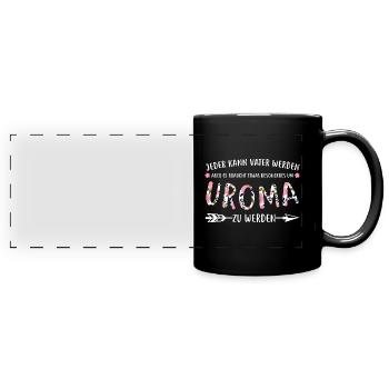 Uroma Familie Urgroßmutter Geschenk - Panorama-Tasse farbig - Schwarz - Vorne