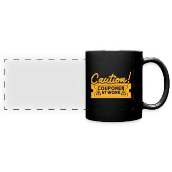 Coupon Shopper Discount Couponer Vente à prix réduit - Mug panoramique uni - noir - Devant