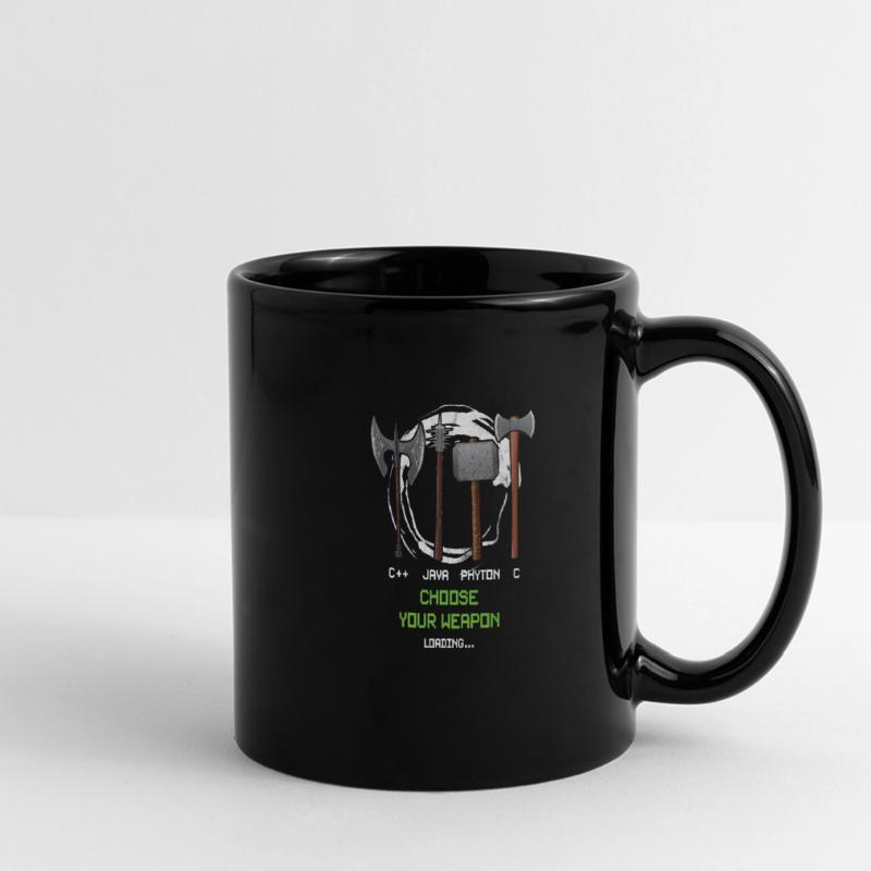 Funny Coder Programmer Entwickler Geeks Waffe Panorama-Tasse farbig