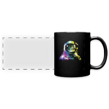 Chat Space Outerspace Galaxy Chats Chatons Propriétaires - Mug panoramique uni - noir - Devant
