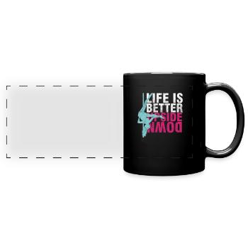 Pole Dance Tänzer Fitness Moves Das Leben ist besser - Panorama-Tasse farbig - Schwarz - Vorne