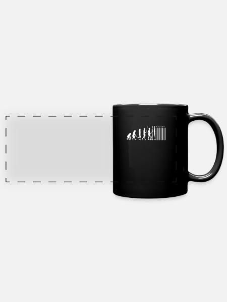 Barcode Evolution Puzzler Spiel Geschenk - Panorama-Tasse farbig - Schwarz