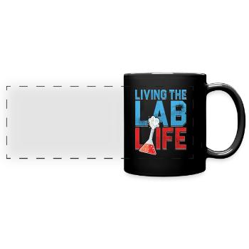 Living The Lab Life Laboratoire de laboratoire médical - Mug panoramique uni - noir - Devant
