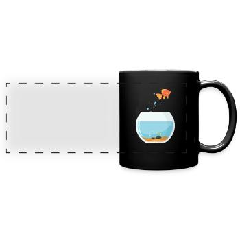 Aquarium Aquarist Fish Marine Gift - Full Colour Panoramic Mug - black - Front
