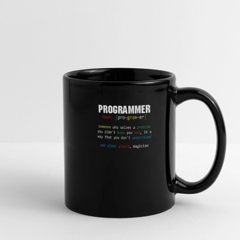 Programmierer Definition Codierer Programmiercodierung Panorama-Tasse farbig