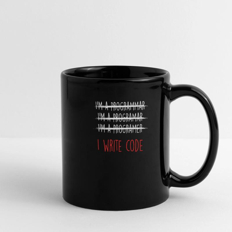 Ich schreibe Code Coder Programmer Programmiergeschenk Panorama-Tasse farbig