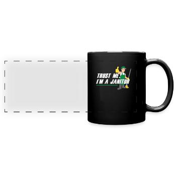 Trust Me I Am Janitor Cleaners Service de nettoyage - Mug panoramique uni - noir - Devant