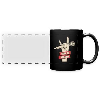 Cadeau de micro de musique de microphone de chant né au karaoké - Mug panoramique uni - noir - Devant