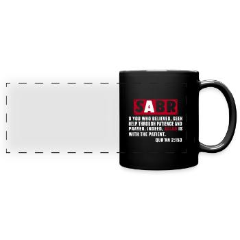 Sabr Islam Muslim Allah Mosque Quran Religion Gift - Full Colour Panoramic Mug - black - Front
