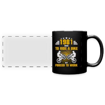 1981 Born Bicycle - Full Colour Panoramic Mug - black - Front