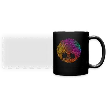 Mandala Arbre de vie - Mug panoramique uni - noir - Devant
