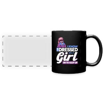 Crossdressing Anime Femboy - Panorama-Tasse farbig - Schwarz - Vorne