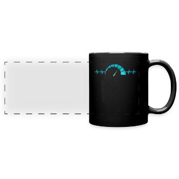 Car Speedometer Heartbeat Pulse Travel Vehicle - Full Colour Panoramic Mug - black - Front