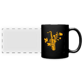Saxophonist Saxophon Musik Band Jazz Geschenk - Panorama-Tasse farbig - Schwarz - Vorne