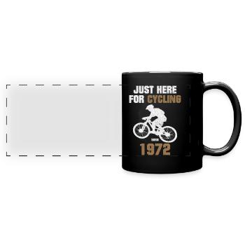 Cycliste 1972 Né Anniversaire Bicycle Sport - Mug panoramique uni - noir - Devant
