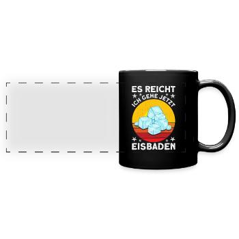 Eisbader Eisbaden Kaltduscher - Panorama-Tasse farbig - Schwarz - Vorne
