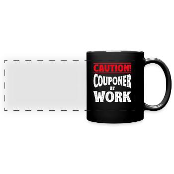 Coupon Shopper Discount Couponer Vente à prix réduit - Mug panoramique uni - noir - Devant