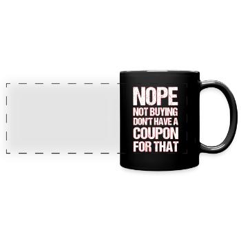 Coupon Shopper Discount Couponer Vente à prix réduit - Mug panoramique uni - noir - Devant