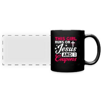 Coupon Shopper Discount Couponer Vente à prix réduit - Mug panoramique uni - noir - Devant