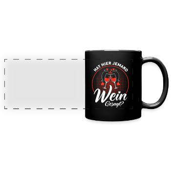 Wein Weinliebhaber Weintrinker Weinfest Geschenk - Panorama-Tasse farbig - Schwarz - Vorne