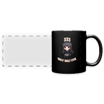 333 Only Half Evil I Anime Girl - Full Colour Panoramic Mug - black - Front