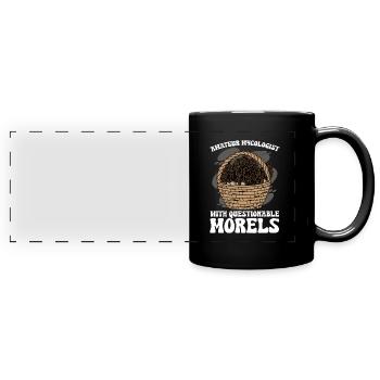 Amateur Mycologist With Questionable Morels - Panorama-Tasse farbig - Schwarz - Vorne