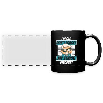 Pensioner Pension Senior - Full Colour Panoramic Mug - black - Front