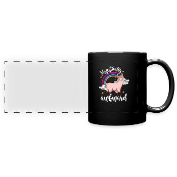 Llamacorn majestueusement maladroit Lama Licorne cadeau - Mug panoramique uni - noir - Devant