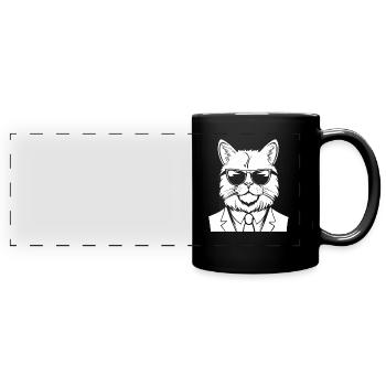 Cat Suit - Full Colour Panoramic Mug - black - Front