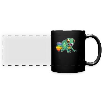 Caméléon Caméléon Drôle Rainbow Pet - Mug panoramique uni - noir - Devant